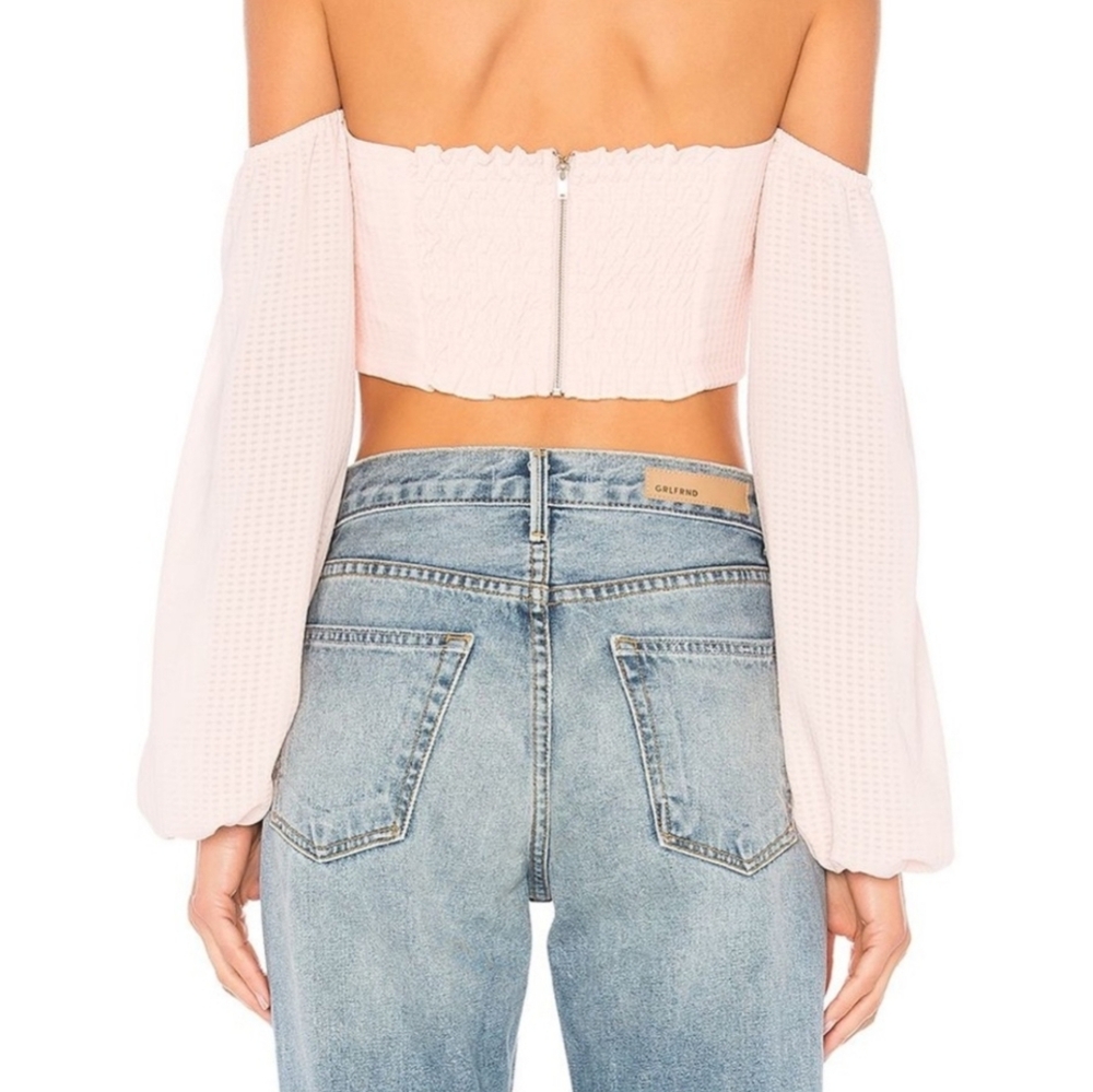 Revolve By the Way Maya Off-the-Shoulder Blouse - Pink Gingham - XXS - Picture 3 of 9